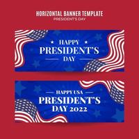 gelukkige presidentendag in de Verenigde Staten. federale feestdag in Amerika. februari gevierd. horizontale poster, banner, ruimte en achtergrond vector