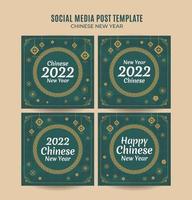 vierkant chinees nieuwjaar 2022 webbanner instagram postsjabloon vector