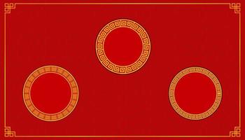 gelukkig Chinees nieuwjaar. set van gelukkige één cirkel symbool. Azië vakantie. vector
