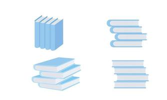 set boeken blauwe toon vector illustratie eps10