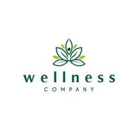 gezondheid en medisch logo-ontwerp met eenvoudig groen ontwerpidee van wellnessvector vector