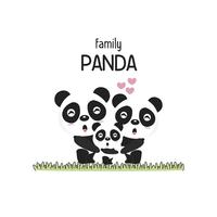 Leuke Panda Familie Vader, moeder en baby. vector