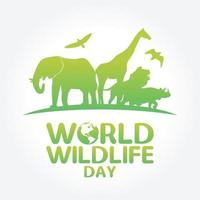 wereld wildlife dag vectorillustratie vector