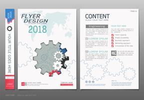 Dekt boekontwerp sjabloon vector, Gears info grafische concepten. vector