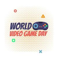 wereld video game dag vector ontwerp illustratie.