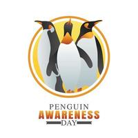 pinguïn bewustzijn dag vectorillustratie vector