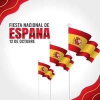 fiesta de espana vectorillustratie. vertaling spanje nationale feestdag vector