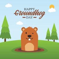 gelukkige groundhog day vectorillustratie vector