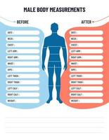 mannelijke lichaamsmetingen voor gewichtsverlies vector