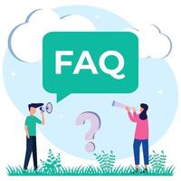 illustratie vector grafische stripfiguur van faq