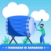 illustratie vectorafbeelding stripfiguur van ramadan kareem vector