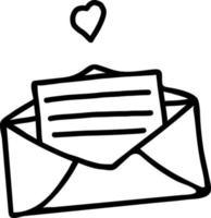 brief met hart in een envelop. vectorillustratie. liefdesbrief, valentijn vector