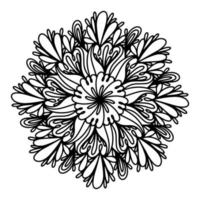 bloemen, met de hand getekende aster mandala bloemen in doodle stijl geïsoleerd op een witte achtergrond. grappige en schattige kleuren voor seizoensontwerp, textiel, decoratie kinderspeelkamer of wenskaart. chrysant. vector