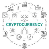 Cryptocurrency met Blockchain-netwerktechnologieachtergrond. Digitaal geldconcept. vector