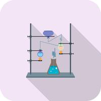 Laboratorium platte lange schaduw pictogram vector