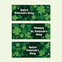 groene klaver st patricks dag banners vector