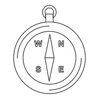 Kompaslijn zwart pictogram vector