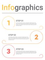 Infographicsdiagram met 3 stappen, opties of processen. Vector bedrijfsmalplaatje voor presentatie. bedrijfsgegevensvisualisatie.