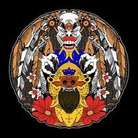 Balinese barong masker illustratie gratis vector