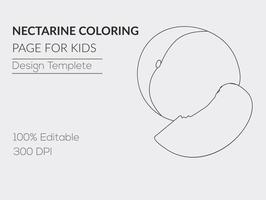 nectarine kleurplaat voor kinderen vector