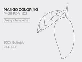 mango kleurplaat voor kinderen vector
