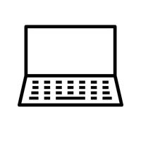 Laptop lijn zwart pictogram vector