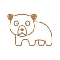 lijn schattige baby beer lopen logo ontwerp vector grafisch symbool pictogram teken illustratie creatief idee