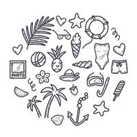 vakantie samenstelling doodle stijl vector