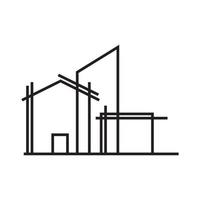 lijn bouw structuur woningbouw logo symbool pictogram vector grafisch ontwerp illustratie idee creatief