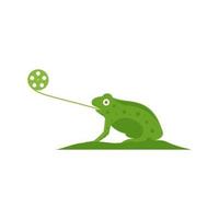 gekleurde groene kikker met film logo ontwerp vector grafisch symbool pictogram teken illustratie creatief idee