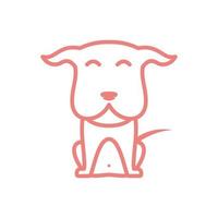 schattige hond staan lijn logo ontwerp vector grafisch symbool pictogram teken illustratie creatief idee