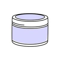 haarverzorgingsproducten. masker en conditioner voor haar. in zeer peri kleur vectorillustratie in doodle stijl. vector