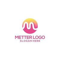 letter m-logo met cirkel vector