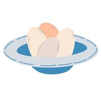 bord met eieren. gezond eten. ontbijt. eiwit. vector platte cartoon afbeelding geïsoleerd op de witte achtergrond.