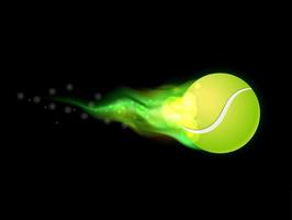 vlammende tennisbal vector