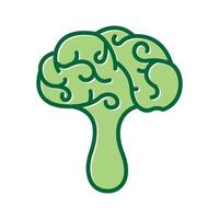 broccoli met hersenen logo symbool pictogram vector grafisch ontwerp illustratie