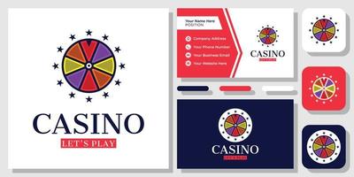 loterij casino jackpot gokken poker vegas slot roulette logo ontwerp met sjabloon voor visitekaartjes vector