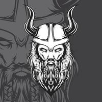 afdruk van scandinavische god odin illustratie kunst vector