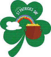 st. Patrick's dag. ontwerp voor wenskaart, badge, wenskaart, mokken of poster. vector