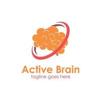 actieve hersenen logo ontwerpsjabloon eenvoudig en uniek. perfect voor zakelijk, mobiel, app-pictogram, enz. vector