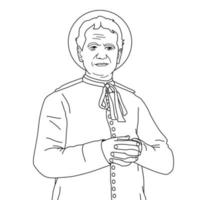 sint john don bosco vector illustratie overzicht zwart-wit