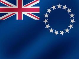 vector realistische golvende illustratie van het ontwerp van de vlag van Cook Island