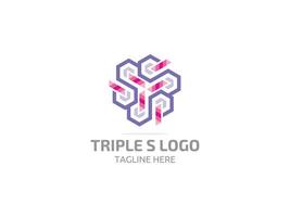 triple s logo letter alfabetsjabloon gratis vector
