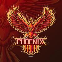 phoenix vogel mascotte. esport-logo ontwerp vector