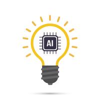 AI Kunstmatige intelligentie Technologie gloeilamp pictogram vector