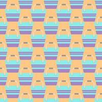 naadloze patroon met een turquoise koraal strandtas met een geometrisch patroon op een gele background.bright zomer patroon voor textiles.for beachwear.vector afbeelding vector