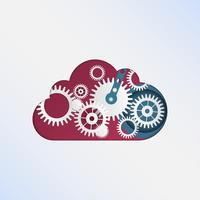 Cloud computing-technologie. Creatieve wolkenachtergrond voor zaken. vector