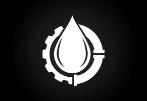 vuur vlam icoon in een vorm van drop. olie- en gasindustrie logo ontwerpconcept. vector