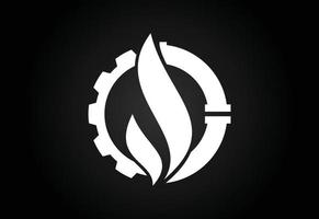vuur vlam icoon in een vorm van drop. olie- en gasindustrie logo ontwerpconcept. vector