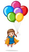 Leuk meisje en kleurrijke ballonnen vector